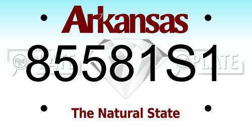 85581S1 Arkansas License Plate