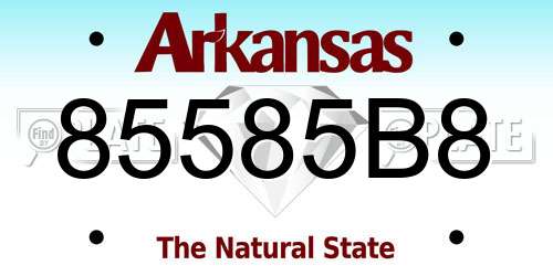 85585B8 Arkansas License Plate