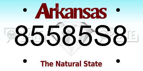 85585S8 Arkansas License Plate