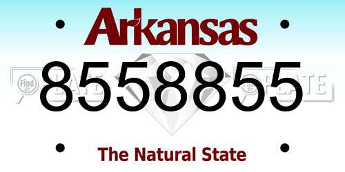 8558855 Arkansas License Plate