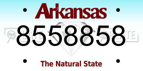 8558858 Arkansas License Plate