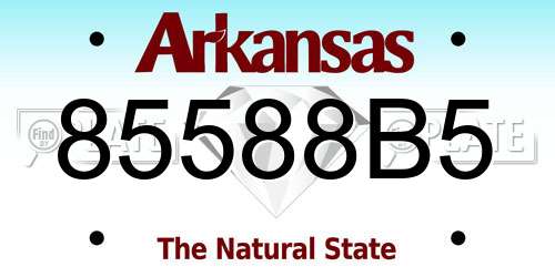85588B5 Arkansas License Plate