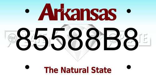 85588B8 Arkansas License Plate