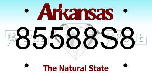 85588S8 Arkansas License Plate
