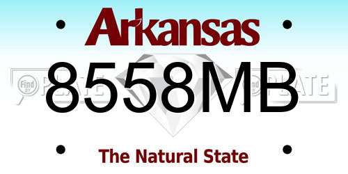 8558MB Arkansas License Plate