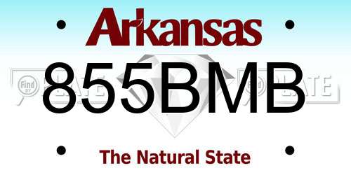 855BMB Arkansas License Plate