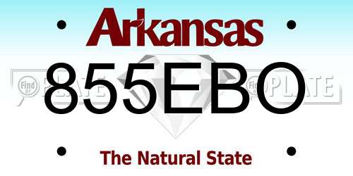855EBO Arkansas License Plate