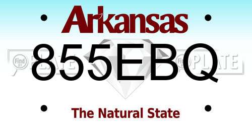 855EBQ Arkansas License Plate