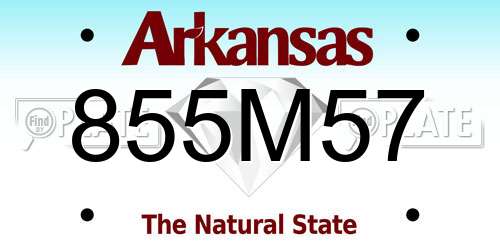 855M57 Arkansas License Plate