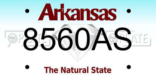 8560AS Arkansas License Plate