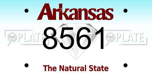 8561 Arkansas License Plate