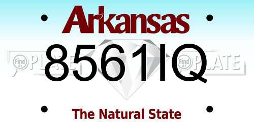 8561IQ Arkansas License Plate