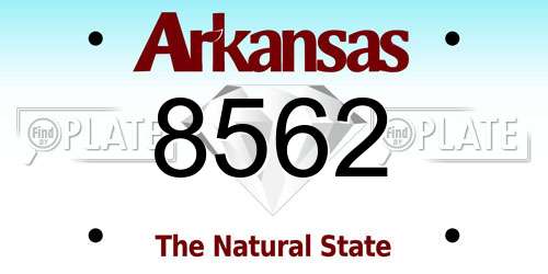 8562 Arkansas License Plate