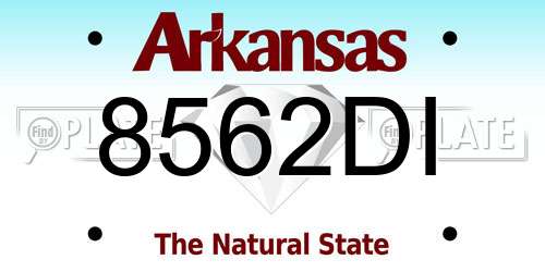 8562DI Arkansas License Plate