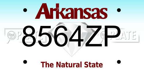 8564ZP Arkansas License Plate