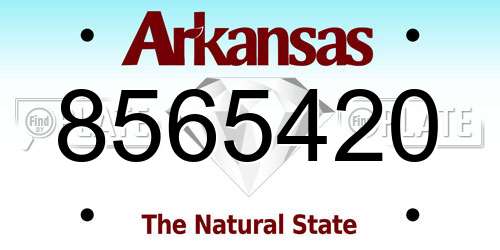 8565420 Arkansas License Plate