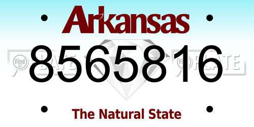 8565816 Arkansas License Plate