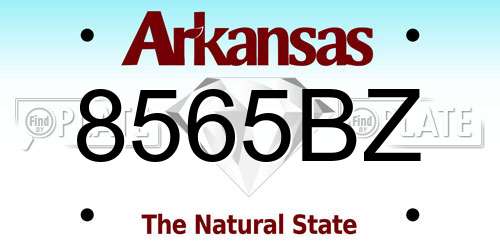 8565BZ Arkansas License Plate