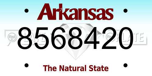 8568420 Arkansas License Plate