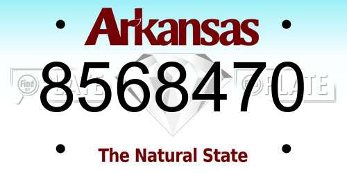 8568470 Arkansas License Plate