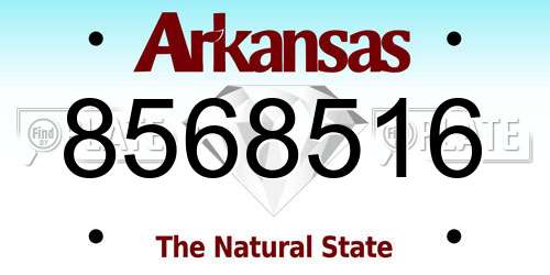 8568516 Arkansas License Plate