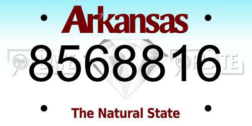 8568816 Arkansas License Plate