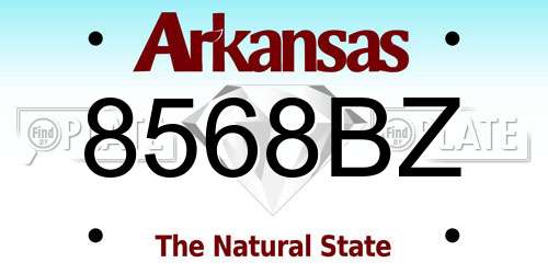 8568BZ Arkansas License Plate