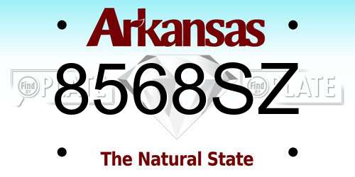 8568SZ Arkansas License Plate