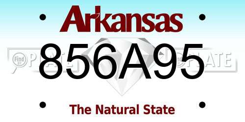 856A95 Arkansas License Plate