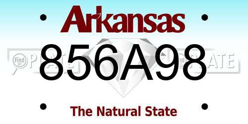 856A98 Arkansas License Plate