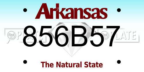 856B57 Arkansas License Plate