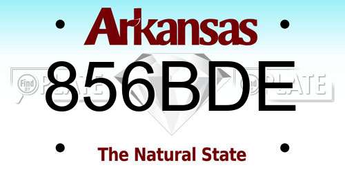 856BDE Arkansas License Plate