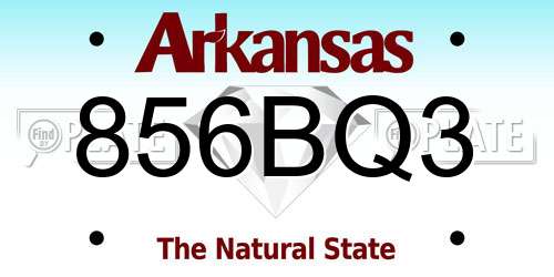 856BQ3 Arkansas License Plate