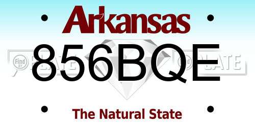 856BQE Arkansas License Plate