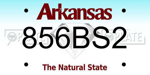 856BS2 Arkansas License Plate