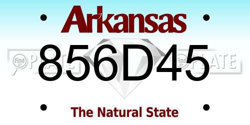 856D45 Arkansas License Plate