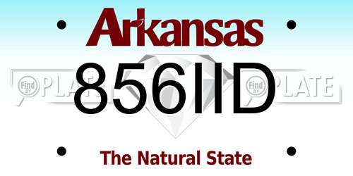856IID Arkansas License Plate