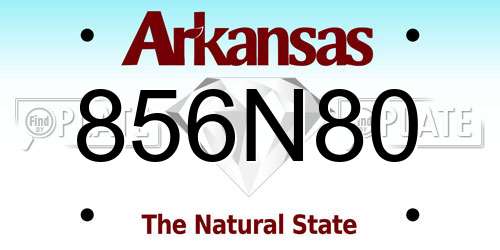 856N80 Arkansas License Plate
