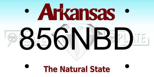 856NBD Arkansas License Plate