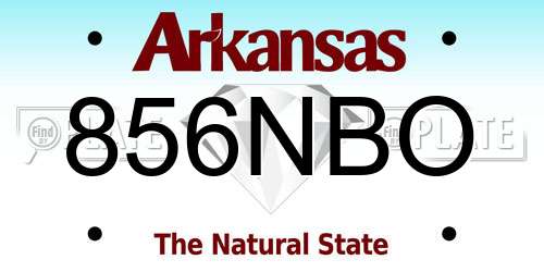 856NBO Arkansas License Plate