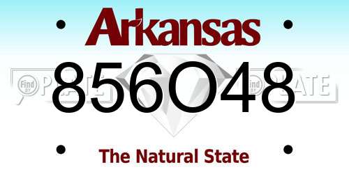 856O48 Arkansas License Plate
