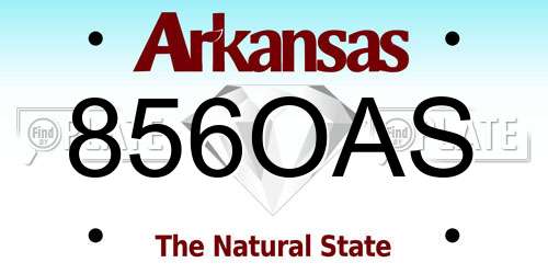 856OAS Arkansas License Plate