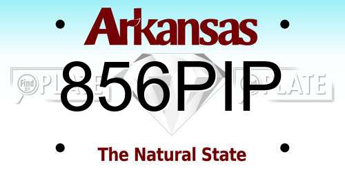 856PIP Arkansas License Plate