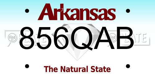 856QAB Arkansas License Plate