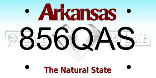 856QAS Arkansas License Plate
