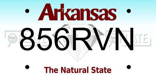 856RVN Arkansas License Plate