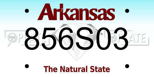 856S03 Arkansas License Plate
