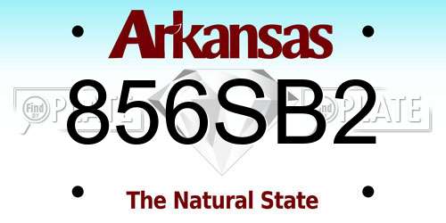 856SB2 Arkansas License Plate
