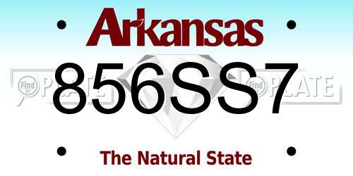 856SS7 Arkansas License Plate