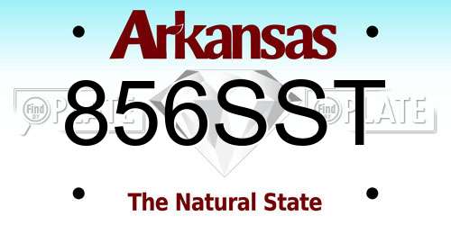 856SST Arkansas License Plate